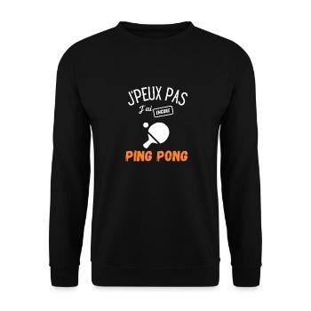 J'peux pas j'ai encore ping pong - Sweat-shirt Unisexe - noir - Devant - Alina (178cm) & Michal (187cm)