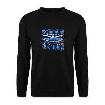 Swimming Coach Yells at You for Breathing - Unisex Pullover - Schwarz - Vorne - Alina (178cm) & Michal (187cm)
