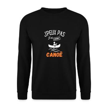 J'peux pas j'ai encore canoë - Sweat-shirt Unisexe - noir - Devant - Alina (178cm) & Michal (187cm)