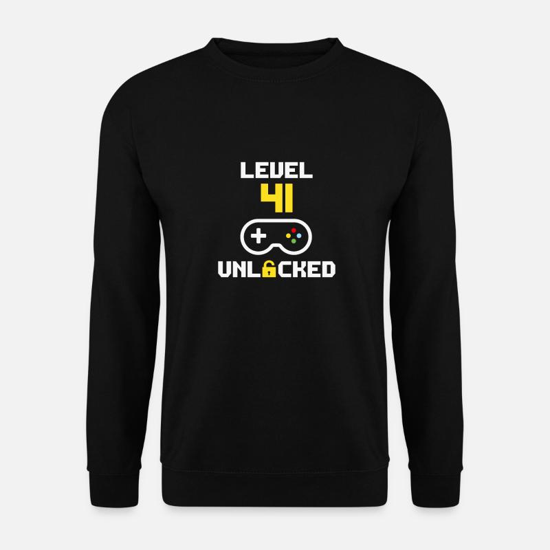 Level 41 freigeschaltet | 41 Jahre alter Spielergeburtstag - Unisex Pullover - Schwarz