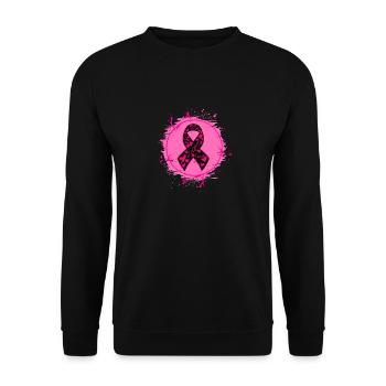 Cancer Awareness Breast Cancer Survivors Gift - Unisex Sweatshirt - black - Front - Alina (178cm) & Michal (187cm)