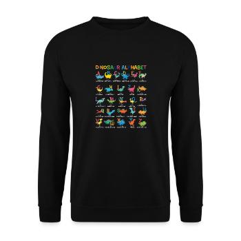 Dinosaur Species Alphabet A-Z Dino ABC T-Rex Dino - Unisex Sweatshirt - black - Front - Alina (178cm) & Michal (187cm)