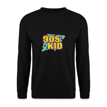90'S KID - Unisex Pullover - Schwarz - Vorne - Alina (178cm) & Michal (187cm)