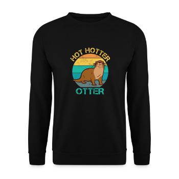 Hot Hotter Otter Ami animal drôle - Sweat-shirt Unisexe - noir - Devant - Alina (178cm) & Michal (187cm)