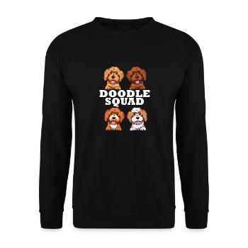 Chien Goldendoodle Ironic Doodle Squad - Sweat-shirt Unisexe - noir - Devant - Alina (178cm) & Michal (187cm)