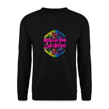 Holla die Lackfee | Lackierer | Maler - Unisex Pullover - Schwarz - Vorne - Alina (178cm) & Michal (187cm)