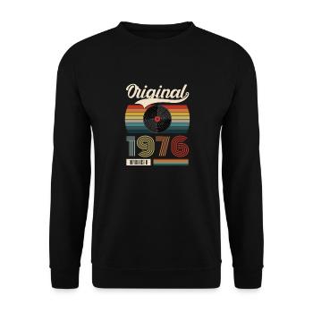 1976 Vintage 45 anniversaire Cadeau rétro - Sweat-shirt Unisexe - noir - Devant - Alina (178cm) & Michal (187cm)