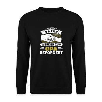 Die Besten Väter werden zum Opa Befördert Vatertag - Unisex Pullover - Schwarz - Vorne - Alina (178cm) & Michal (187cm)
