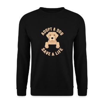 Adopt A Dog Save A Life! - Unisex Sweatshirt - black - Front - Alina (178cm) & Michal (187cm)