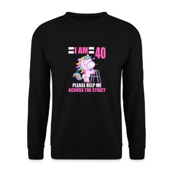 40 s’il vous plaît aidez-moi sur la route 40e anniversaire - Sweat-shirt Unisexe - noir - Devant - Alina (178cm) & Michal (187cm)
