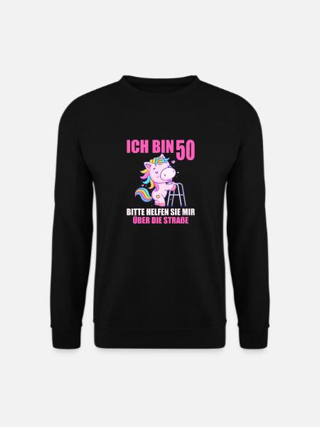 50 bitte helfen Sie mir über Straße 50. Geburtstag - Unisex Pullover - Schwarz