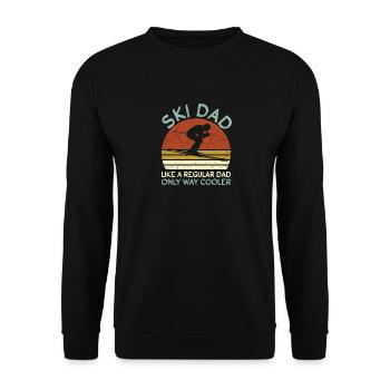 Ski Dad Retro Skier Papa Skiing Father's Day - Unisex Sweatshirt - black - Front - Alina (178cm) & Michal (187cm)