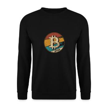 BTC Bitcoin Comeback Cryptocurrency Blockchain - Unisex Pullover - Schwarz - Vorne - Alina (178cm) & Michal (187cm)