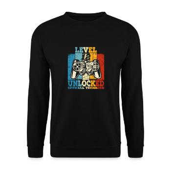Geburtstag 12 Offizielle Teenager Junge Level 12 - Unisex Pullover - Schwarz - Vorne - Alina (178cm) & Michal (187cm)