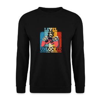 Geburtstag 13 Offizielle Teenager Junge Level 13 - Unisex Pullover - Schwarz - Vorne - Alina (178cm) & Michal (187cm)