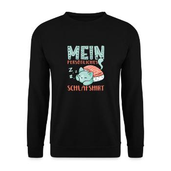 Katze Pyjama - Unisex Pullover - Schwarz - Vorne - Alina (178cm) & Michal (187cm)