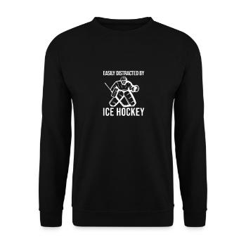 Eishockey Puck Eishockeyteam Eishockey Spruch - Unisex Pullover - Schwarz - Vorne - Alina (178cm) & Michal (187cm)