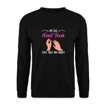 Je suis le Nail Tech ils vous ont parlé de Nail Studio - Sweat-shirt Unisexe - noir - Devant - Alina (178cm) & Michal (187cm)