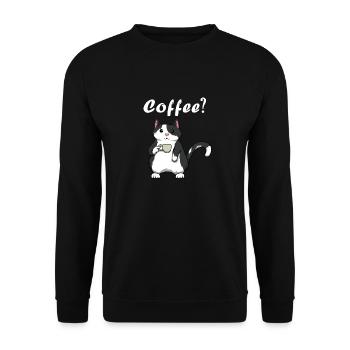 Cute Cat Coffee Monday Office Lazy - Sweat-shirt Unisexe - noir - Devant - Alina (178cm) & Michal (187cm)