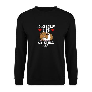 Dictée amusante Cochons d'Inde Faune et Nature - Sweat-shirt Unisexe - noir - Devant - Alina (178cm) & Michal (187cm)