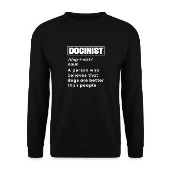 Berger allemand King Shepherd Doginist Jeu de mots - Sweat-shirt Unisexe - noir - Devant - Alina (178cm) & Michal (187cm)