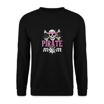 Pirate Mom Caribbean Freebooter Skull Mother - Sweat-shirt Unisexe - noir - Devant - Alina (178cm) & Michal (187cm)
