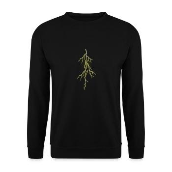 Blitz Blitzgewitter Blitzschlag Gewitter Sturm - Unisex Pullover - Schwarz - Vorne - Alina (178cm) & Michal (187cm)