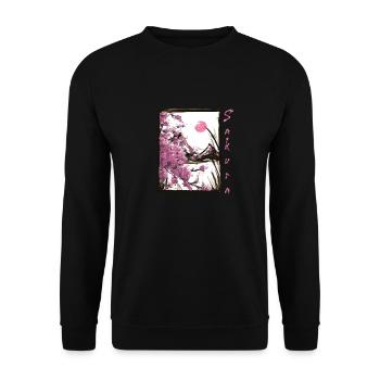 Sakura Fleurs japonaises de cerisier Arbre à fleurs de cerisier - Sweat-shirt Unisexe - noir - Devant - Alina (178cm) & Michal (187cm)