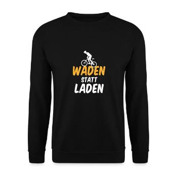 Waden Statt Laden Anti E-Bike MTB Downhill - Unisex Pullover - Schwarz - Vorne - Alina (178cm) & Michal (187cm)