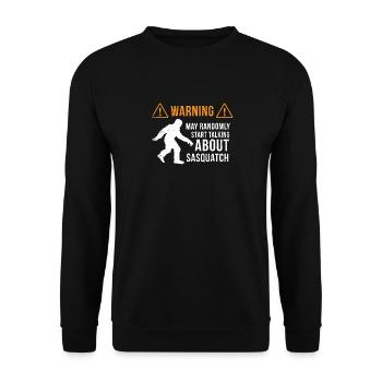 Sasquatch Warning Shirt Bigfoot Gift Sasquatching - Unisex Sweatshirt - black - Front - Alina (178cm) & Michal (187cm)