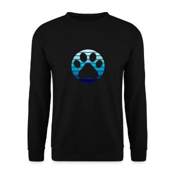 Vintage Pfote Herz Hunde Katze Haustier retro - Unisex Pullover - Schwarz - Vorne - Alina (178cm) & Michal (187cm)