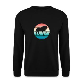 Cheval Retro Chevaux Vintage Équitation Cavalier - Sweat-shirt Unisexe - noir - Devant - Alina (178cm) & Michal (187cm)