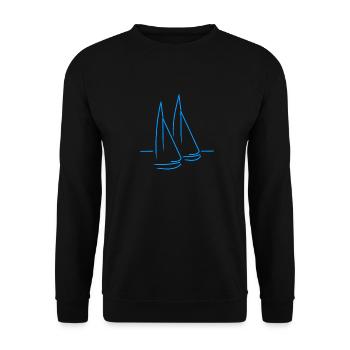 Herzschlag Segelboot Segler Kapitän - Unisex Pullover - Schwarz - Vorne - Alina (178cm) & Michal (187cm)