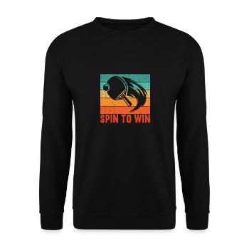 Ping-pong Spin to Win Joueur Joueuse - Sweat-shirt Unisexe - noir - Devant - Alina (178cm) & Michal (187cm)