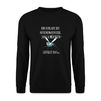 Moskito, Mücken, Stechmücke, Mücke - lustig - Unisex Pullover - Schwarz - Vorne - Alina (178cm) & Michal (187cm)