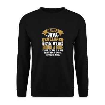 Java Developer - Sweat-shirt Unisexe - noir - Devant - Alina (178cm) & Michal (187cm)