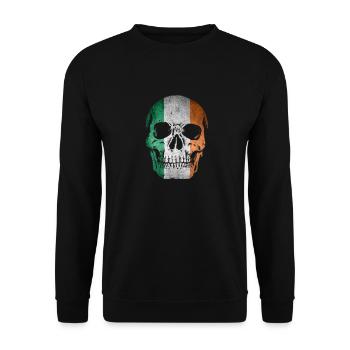 Ireland IrishMan Skull Ireland Flag love Ireland Gift - Unisex Sweatshirt - black - Front - Alina (178cm) & Michal (187cm)