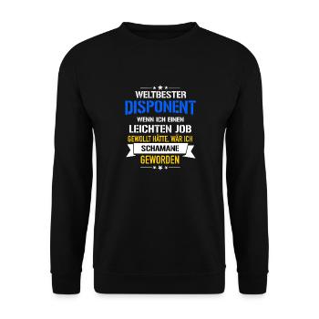 Lustiger Spruch Weltbester Disponent Schamane - Unisex Pullover - Schwarz - Vorne - Alina (178cm) & Michal (187cm)