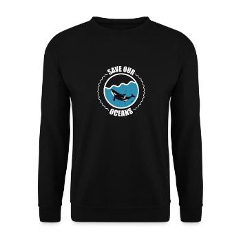 Save our Ocean Orca Killer whale - Unisex Sweatshirt - black - Front - Alina (178cm) & Michal (187cm)