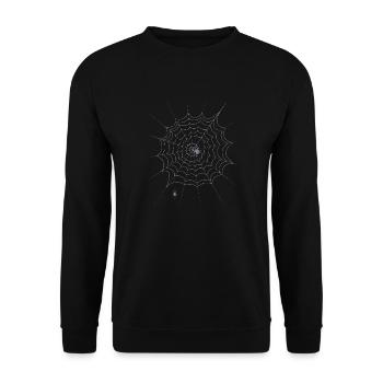 Spinnennetz, Spinne, Halloween - Unisex Pullover - Schwarz - Vorne - Alina (178cm) & Michal (187cm)