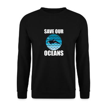 Save our Ocean Orca Killer whale - Unisex Sweatshirt - black - Front - Alina (178cm) & Michal (187cm)