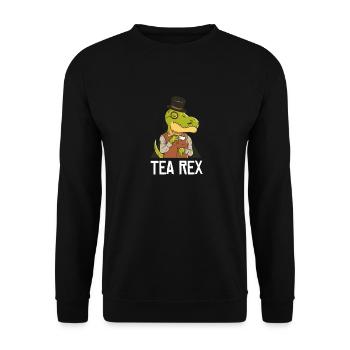 T-Rex dinosaures thé Tea Rex Tyrannosarus - Sweat-shirt Unisexe - noir - Devant - Alina (178cm) & Michal (187cm)