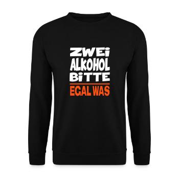 Sprüche Alkohol Vodka Whiskey Futschi Viel trinken - Unisex Pullover - Schwarz - Vorne - Alina (178cm) & Michal (187cm)
