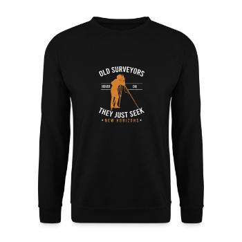 Old Surveyors Never Die Surveying Grandpa Land - Unisex Sweatshirt - black - Front - Alina (178cm) & Michal (187cm)