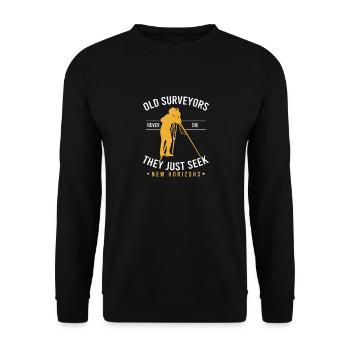 Surveying Grandpa Old Surveyors Never Die Land - Unisex Sweatshirt - black - Front - Alina (178cm) & Michal (187cm)