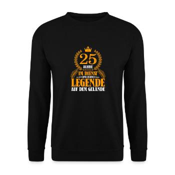 25 Jähriges Dienstjubiläum Firmenjubiläum Jubiläum - Unisex Pullover - Schwarz - Vorne - Alina (178cm) & Michal (187cm)