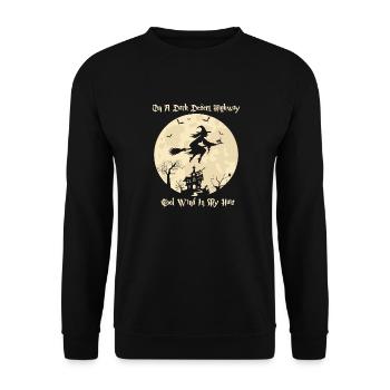On A Dark Desert Highways Witch Riding Brooms - Sweat-shirt Unisexe - noir - Devant - Alina (178cm) & Michal (187cm)