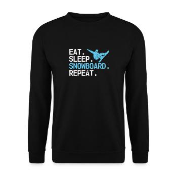 Eat Sleep Snowboard Repeat Hobby Snowboarder - Unisex Sweatshirt - black - Front - Alina (178cm) & Michal (187cm)