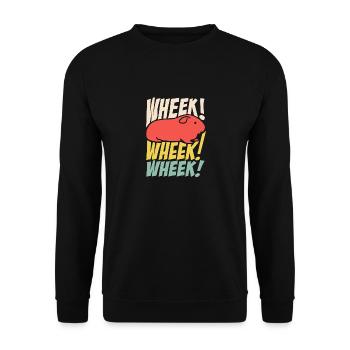 Wheek Wheek Cute Guinea Pig Rodent - Unisex Sweatshirt - black - Front - Alina (178cm) & Michal (187cm)