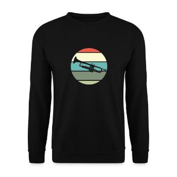 Trompete Trompeter Blasorchester Retro Geschenk - Unisex Pullover - Schwarz - Vorne - Alina (178cm) & Michal (187cm)